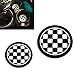 iJDMTOY Black/White 73mm Checker Pattern Style Silicone Insert Mats Compatible with MINI Cooper R55 R56 R57 R58 R59 Front Console Drink Holders