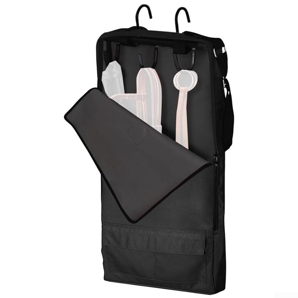babominimer Waterproof Bridle Halter Bag With 3 Hooks For Easy Organization And Storage Of Equestrian Gear,Portable Waterproof Bridle Halter Bag with 3 Hook Rack for Horse Tack (Black)