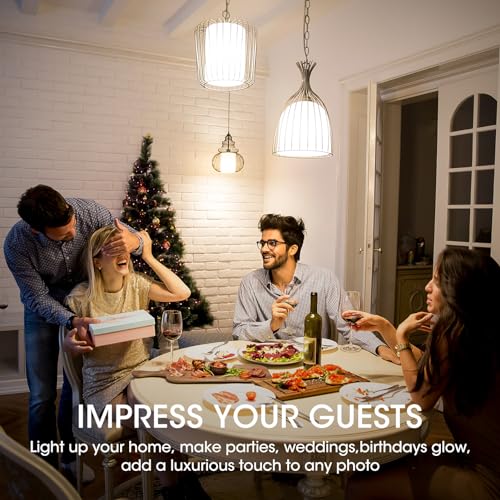 Image of Gozelux Edison Light Bulbs 60W Equivalent, Dimmable Vintage LED Light Bulbs, E26 Medium Base, Cool White 4000K, ST58, 6W, 750LM, 90+ CRI, Antique Decorative Filament LED Bulb, Clear Glass, Pack of 4