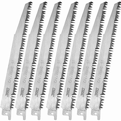 10Pcs 9” Reciprocating Saw Blade for Wood Pruning Cutting, 5-TPI Big Teeth Saw Blade, Carbon Steel Metal Sabre Saw Blades, Wood Pruning Saw Replacement for Dewalt Bosch Black & Decker Makita