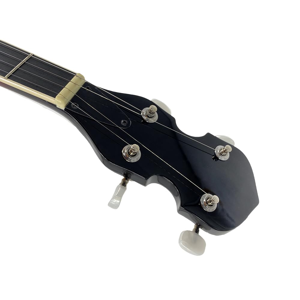 Banjo Banjo-Set mit 5 Saiten, volle Größe, mit Resonator, Banjo-Set mit geschlossenem Rücken mit Stegsaiten, Starp Fingerplektren, Etui für Erwachsene und Anfänger