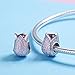 BAMOER Sterling Silver Tulip CZ Charms Bead for European Bracelets Gifts