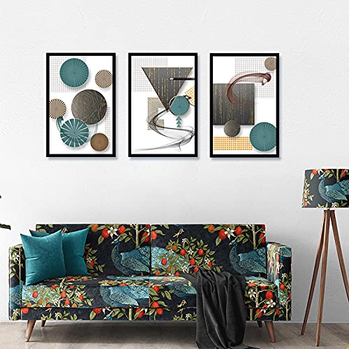 Affiche en toile dorée 50x70cm x3 art abstrait moderne salon