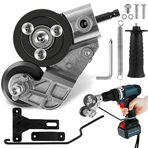 Electric Drill Plate Cutter, New Metal Nibbler Drill Attachment,Precise Cutting Metal Sheet Cutter,Wear Resistant Electric Drill Shears for Aluminium Iron Copper, Sheet Metal Nibbler for Metal Cutting