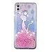 Produktbild Miagon Flüssig Hülle für Huawei Honor 10 Lite/P Smart 2019,Glitzer Weich Treibsand Handyhülle Glitter Quicksand Silikon TPU Bumper Schutzhülle Case Cover-Mädchen Blume