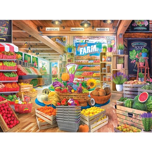 RoseArt - My Happy Place - Organic Fresh Market - 750 Piece Jigsaw Puzzle for Adults