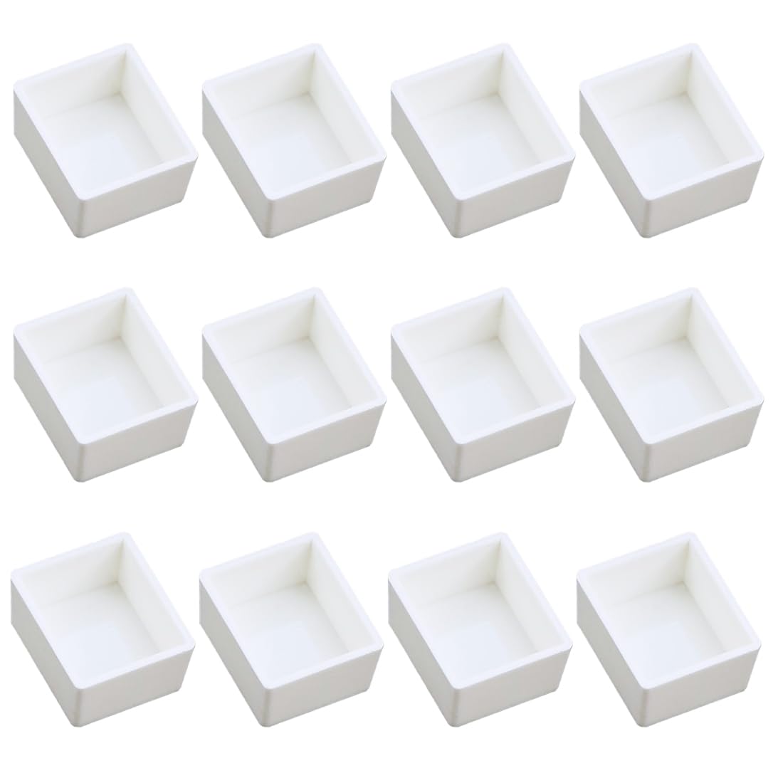 EODKSE Juego de 12 sartenes vacíos de plástico Blanco para Pintura de Acuarela, Ideales para Manualidades, Viajes y aceites de Acuarela DIY, Paleta de Colores versátil y portátil,