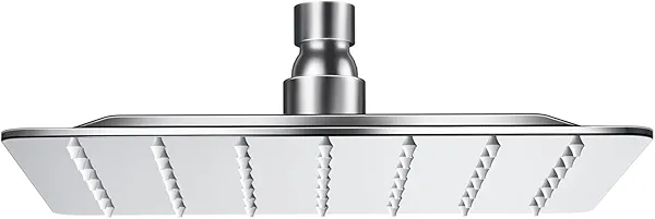 GUAKE Square Rain Shower Head, Ultra-Thin Design 304 Stainless Steel Ceiling Shower Head, Modern High Pressure Waterfall Shower Head (Chrome, 8)