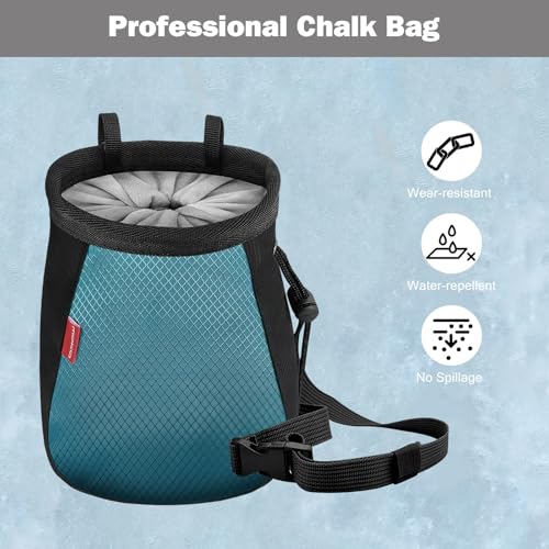 image for MoKo Rock Climbing Chalk Bag, Bouldering Chalk Pot Bucket with Adjusta