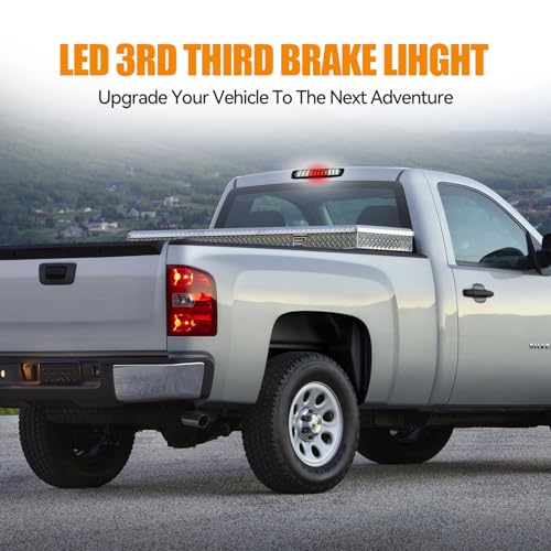 Image of Third 3rd Brake Light LED for 2004-2012 Chevy Colorado, High Mount Rear Brake Lights Assembly for 04-12 GMC Canyon, Waterproof Center Cab Cargo Lamp Stop Light (Smoke)