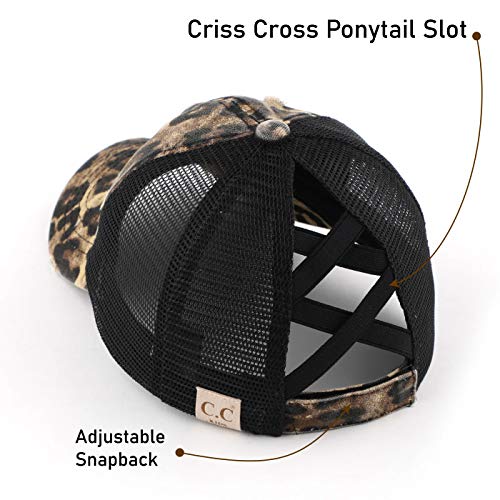 C.C Kids Criss-Cross Elastic Band Ponytail Caps Messy Buns Trucker Plain Baseball Cap (KIDS-BT-780)3