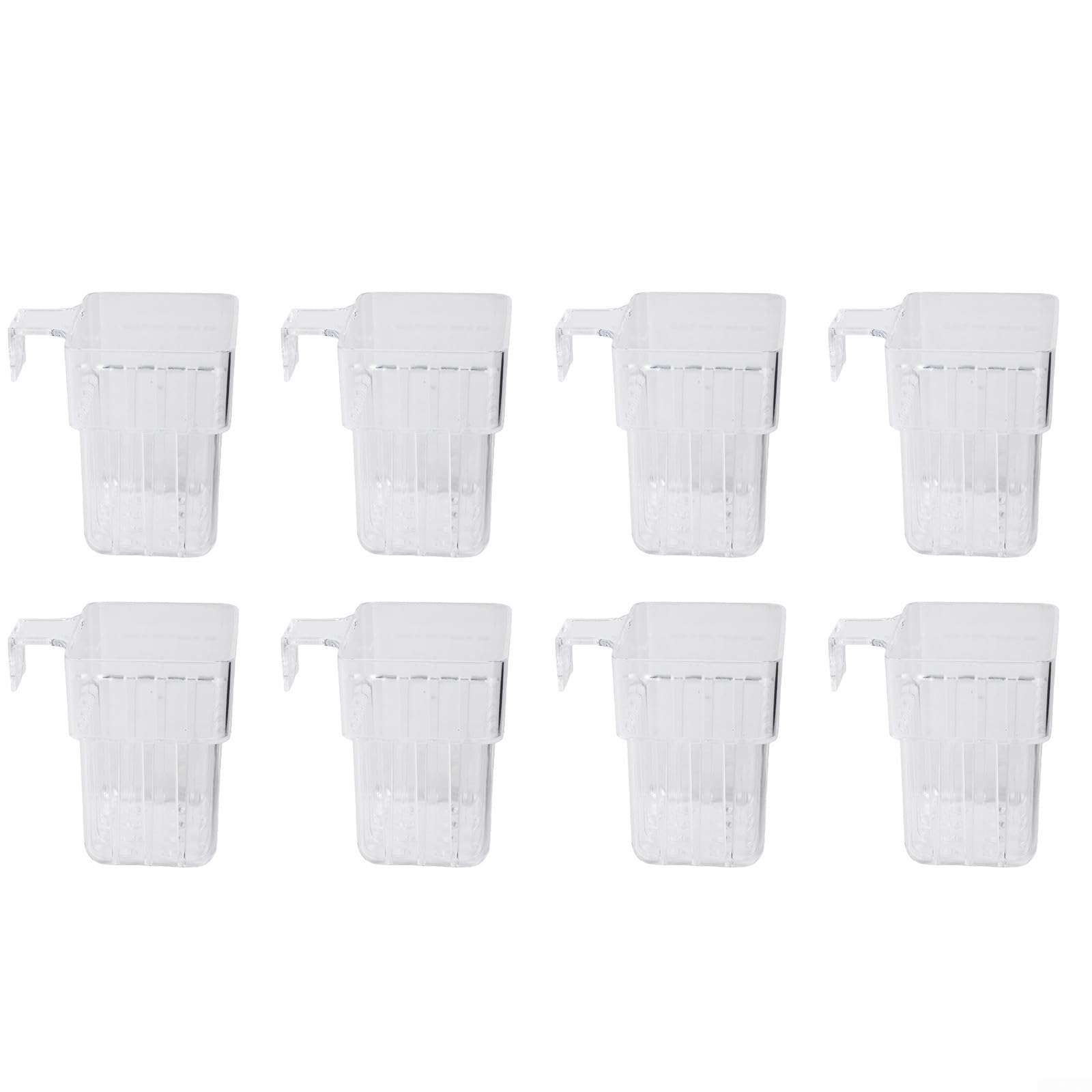 Set mit 8 transparenten Aquarium-Pflanzenhaltern mit Haken zum Aufhängen, optimale Positionierung für das Wachstum von Aquarien (B)