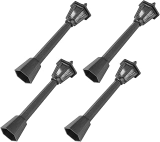 STAHAD 4 Pçs Decoração De Porta Externa Acessórios Ao Ar Livre Brinquedos De Porta Externa Mini Jardim Miniatura Post Lâmpada Lanterna De Rua Modelo De Luz De Rua Preta Mini Brinquedo De