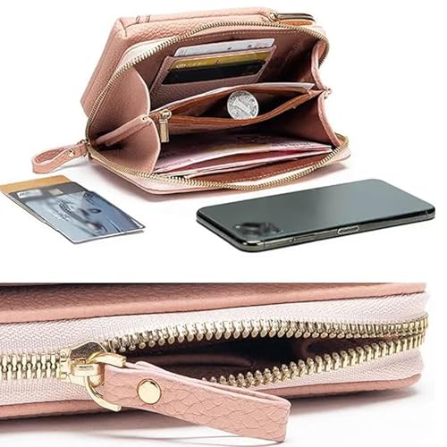 Quantifyn Wallet,Women Sling Cross-Body Wallet with Mobile Cell Phone Holder,Mini Leather Shoulder Bag2
