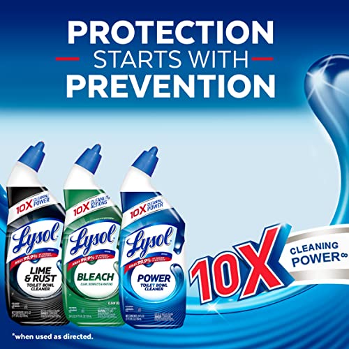 Image of Lysol Power Toilet Bowl Cleaner Gel, for Cleaning and Disinfecting, Stain Removal, 24oz (Pack of 12)