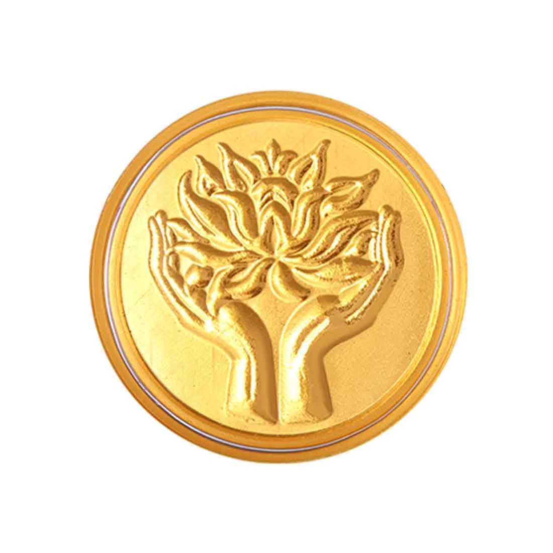 P.C Chandra Jewellers 24KT 999 Yellow Gold Lotus-Inscribed Foil Coin - 0.2 Gram (B0CL4XGVX8) Amazon Price History, Amazon Price Tracker