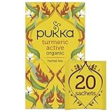 Pukka Herbs Turmeric Active, Tisana Biologica, Con Zenzero, Curcuma, Ortica e Arancia, Ideale Per Rimanere Attivi, 1 Confezione, 20 Filtri