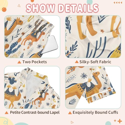 senya Desert Camel Satin Summer Pajama Sets Silk Short Sleeve Button Down Sleepwear3