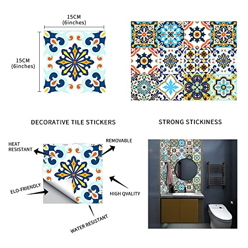 16Pcs Decorative Tile Stickers, 6X6 Inches Vinyl Self Adhesive Removable Waterproof Peel And Stick Backsplash Walls Stickers For Kitchen, Bathroom, Stairs, Cupboard #TOP2