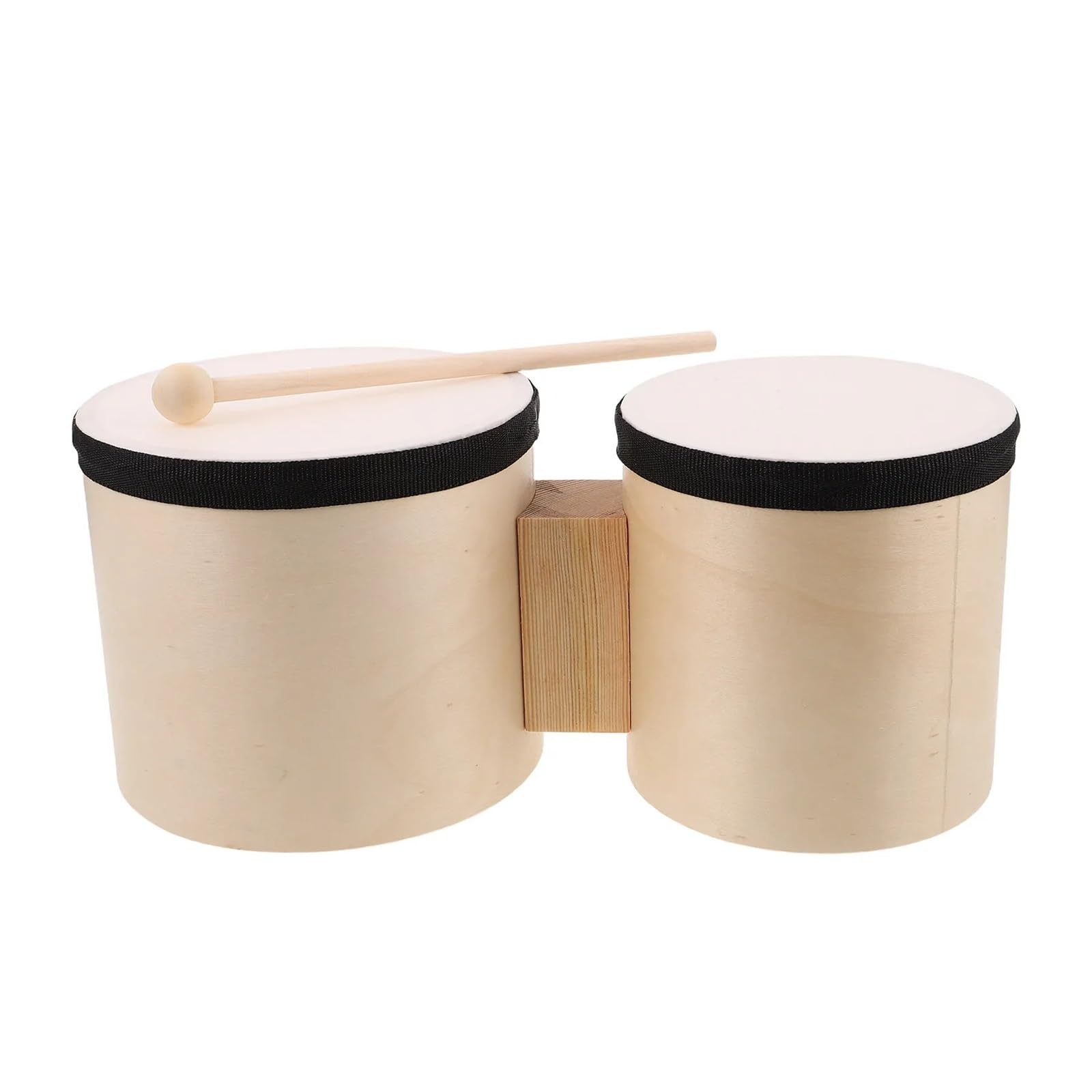 Bongos 1 Juego de batería Bongos madera, instrumento percusión manual 5 y 6 pulgadas for principiantes, educación musical, danza