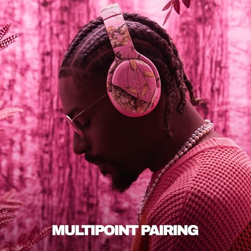 Image of Skullcandy Crusher ANC 2 Wireless Over-Ear Bluetooth Headphones with Multi-Sensory Bass, Active Noise Cancelling, Up to 60 Hours Battery, Microphone for iPhone Android - Realtree Edge Colors Pink