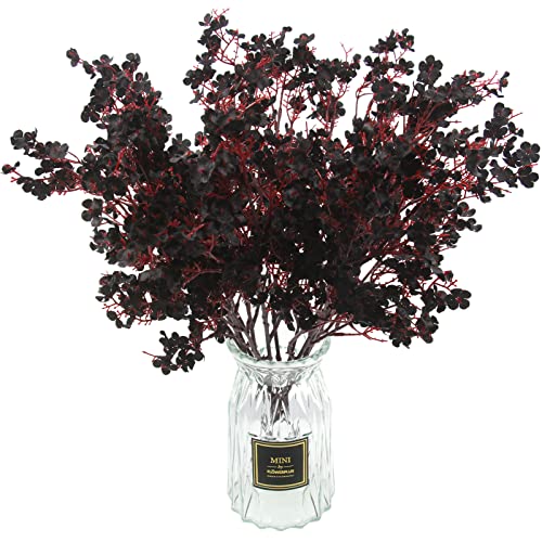 Hananona 10 Pcs Babys Breath Artificial Flowers Black Fake Silk F...