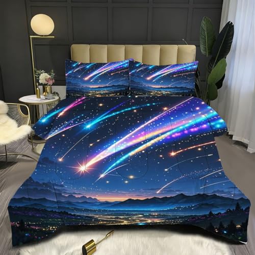 Nuphtun Edredón 220x240 2.4 kg | Estrella Fugaz, Arte en 3D sobre Tejido de Microfibra Premium, Relleno de Algodón 200 gsm de Altísima Calidad, Placer Sensorial Que Renueva Energías C23