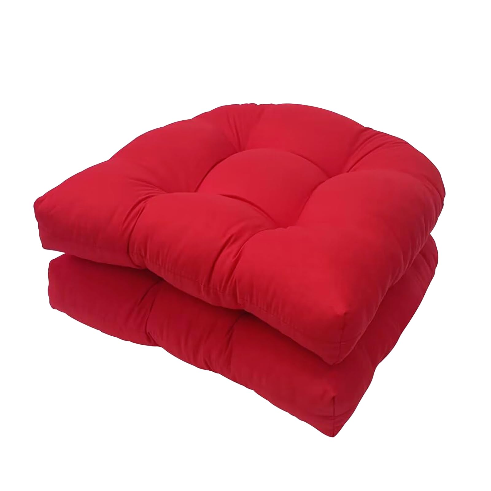 Eoieov Indoor/Outdoor Wicker Chair Cushions Set of 2 Waterproof Rocking Chair Cushion Pad,2 Pieces 18.5in*18.5in Round Corner Patio Chair Cushion Red