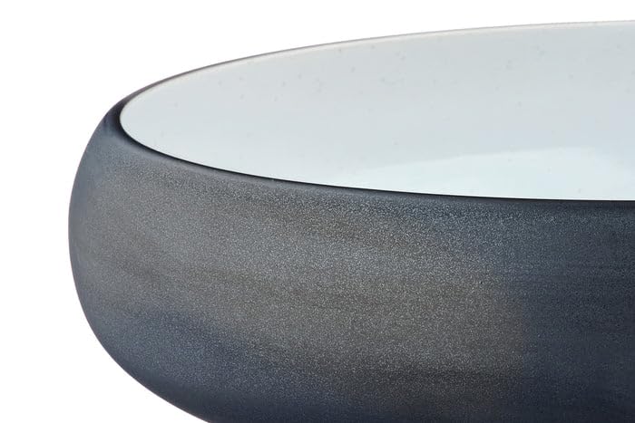Bjorn Obstschale GOURMET Ø22 & Ø30 cm – Design Servierschale aus Keramik, modernes Geschirr Set für Tisch & Küche, Schwarz Onyx & Weiß