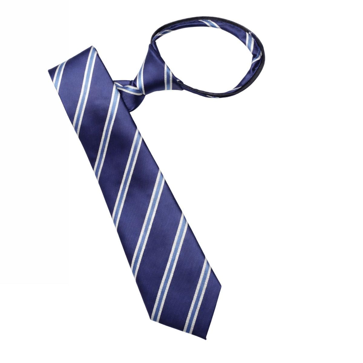 leonardi Mens Formal Zipper tie | Handmade | Microfiber | Standard Size | Premium fabric | Superior Zip | Packaging - Folder | Colour - Blue (Set of 1)-picture-27