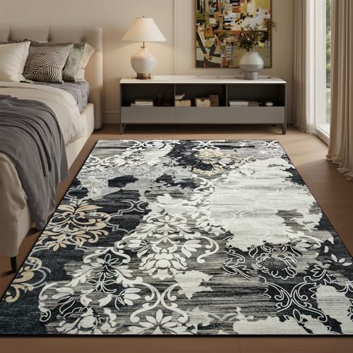 4x6 Abstract Washable Non-Slip Rug