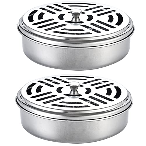 Soporte Móvil de Acero Inoxidable para Bobinas de Mosquitos, Soporte en Espiral Portátil, Caja de Madera de Sándalo, Soporte para Varillas de Incienso\ Cover