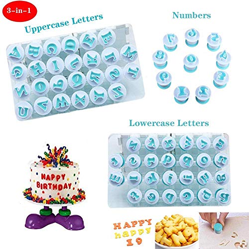 Nuoda Fondant Alphabet/Letter Cutters And Number Set,Cake Biscuit Mold,Cake Decorating Tools, Cookie Stamp Impress,Embosser Cutter,Diy Sugar Cookies Chocolate Plunger(3 Set Of Number And Letters) #TOP7