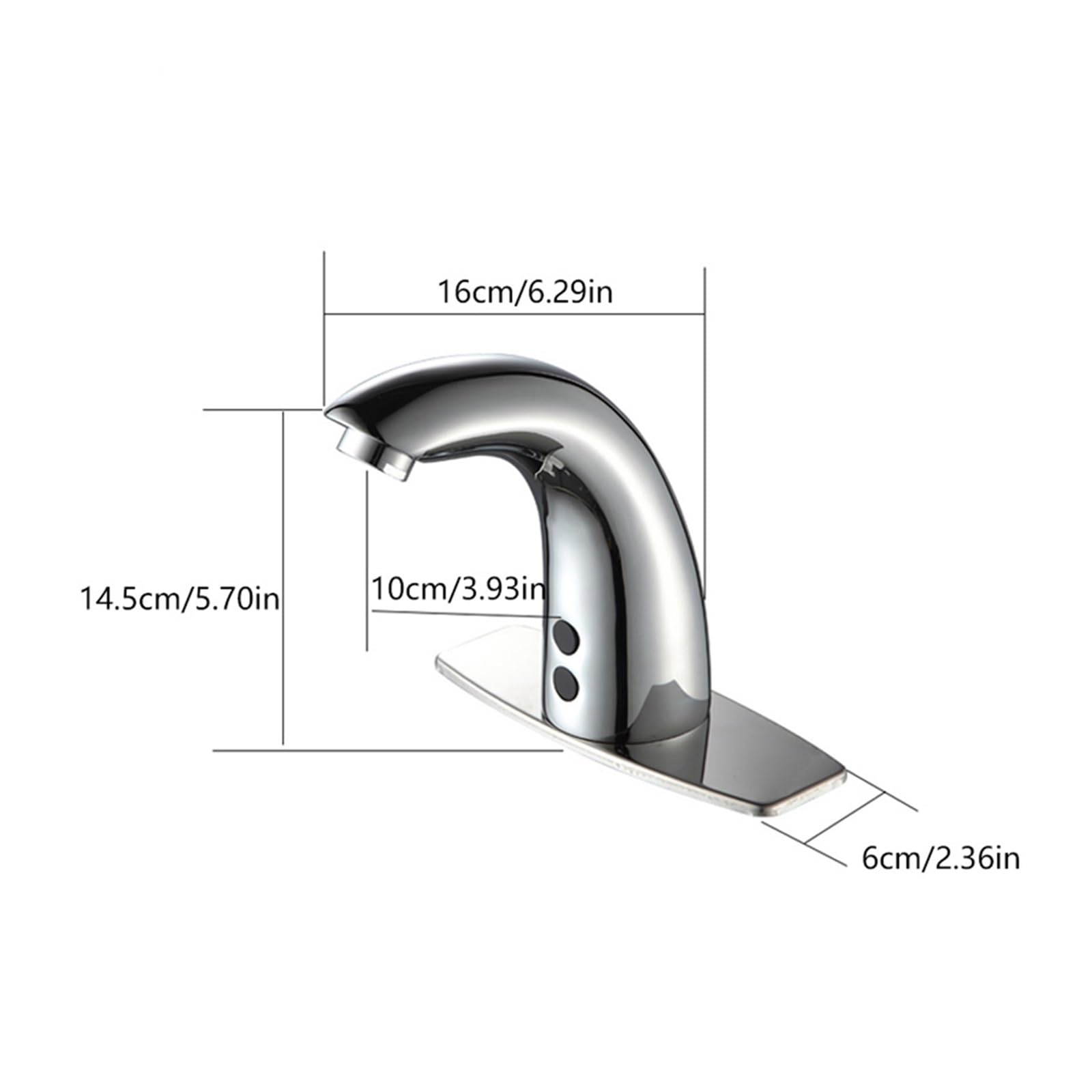 Robinet de lavabo de salle de bain automatique robinets corps mélangeur en laiton complet eau froide et chaude AC 220 tension et puissance d'économie de batterie Dc 6 v
