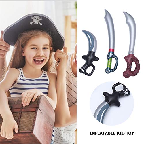 BESPORTBLE 6 peças de espadas de pirata infláveis de PVC para crianças, acessórios de cosplay, artig