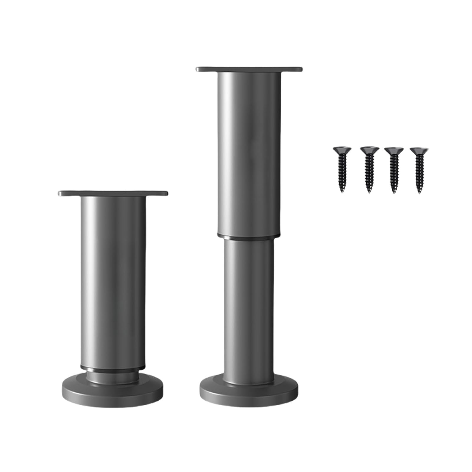 of 2 Height Adjustable Furniture Legs with Shock Absorbing Pad Anti Slip Feet for Bed Chairs & Tables Adjustable Furniture Legs