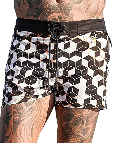 Tucann Men's Swim Trunks - Imperial Collection, Beach Swimming Shorts, Quick Dry, Printed Swimwear with Pockets