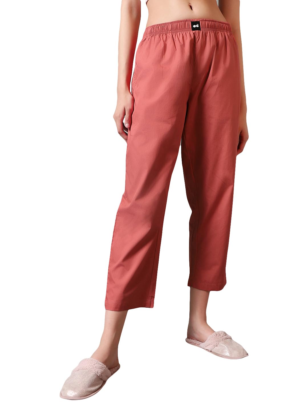 Bewakoof Women’s Orange Solid Regular Fit Pyjama – Comfortable Lounge & Sleepwear