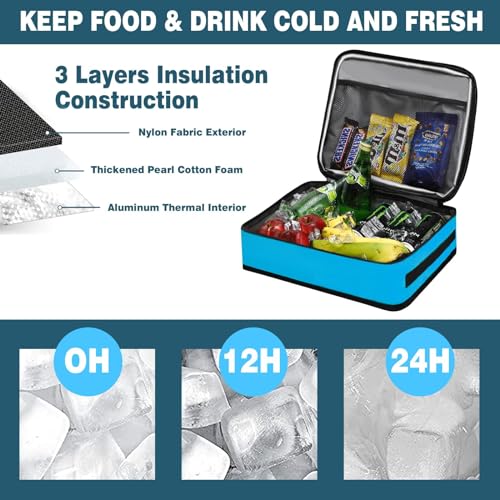 Kühltasche für Paddleboard, wasserdichte Surf-SUP-Deck-Kühltasche, isoliert, auslaufsicher, für 10 Dosen, Zubehörtasche für SUP-Paddleboard und Kajak (Blau)