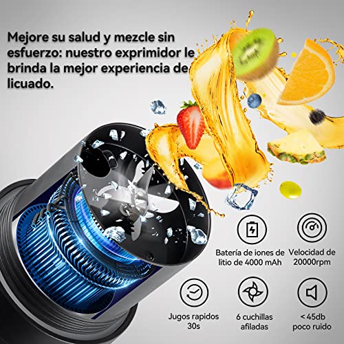 Smoothie Maker to Go SESOCSEO mit 460ml Flasche und 4000mAh Akku