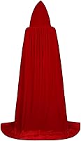 Vista 3 de Oumbivil Hooded Cape Cloak with Hood Witch Cosplay Costume Velvet Halloween Costumes