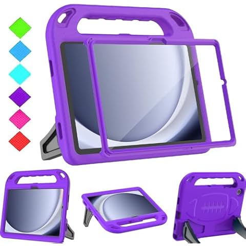 BMOUO Kids Case for Samsung Galaxy Tab A9 Plus 11 inch 2023 (SM-X210/X216/X218) - with Built-in Screen Protector, Shockproof Covertible Handle Stand Samsung Galaxy Tab A9 Plus Case for Kids, Purple Cover