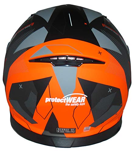 Motorradintegralhelm mit integrierter Sonnenblende und klappbarem Visier 917-OG-XL