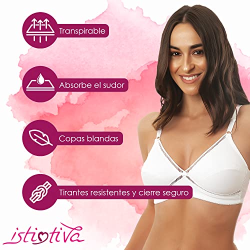 Istintiva-Valeria-Sujetador-sin-Aros-en-100-algodon-para-Pechos-generosos-con-Alta-sujecion-Copas-Blandas-no-Acolchadas
