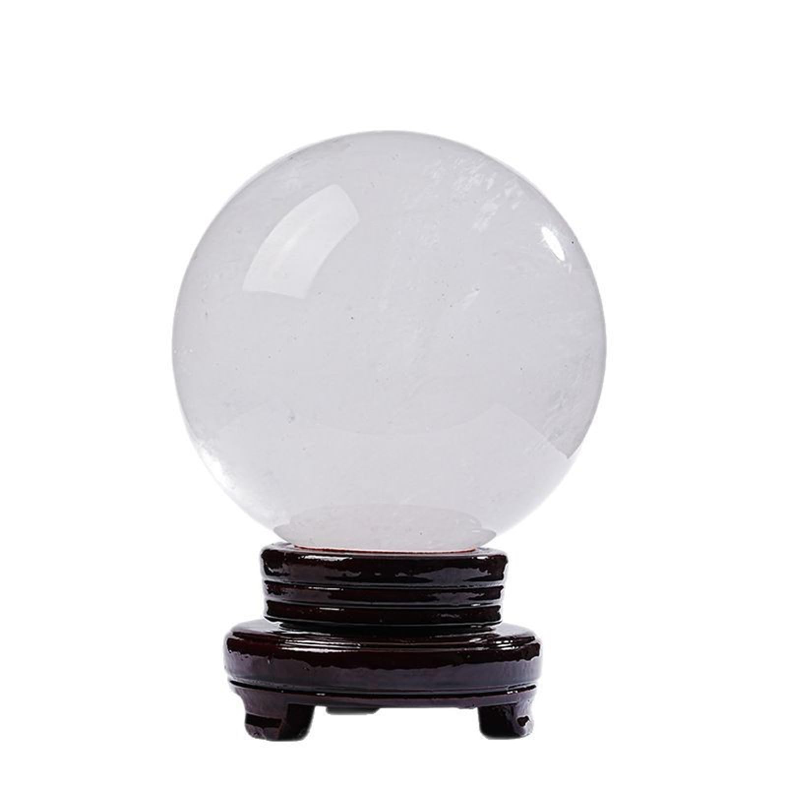 Natural White Crystal Ball Raw Feng Shui Sphere for Wealth Protection