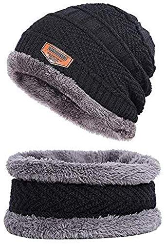 Image of Woolen Cap with Neck Muffler /Neck Warmer Set for Men /Women