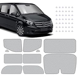 Persianas Verano MaxEarn Juego de 10 persianas térmicas internas para VITO II W639/Viano 2003-2014, kit de envoltura de parasol, cubierta de pantalla frontal de ventana, persiana solar UV de verano y cubierta de