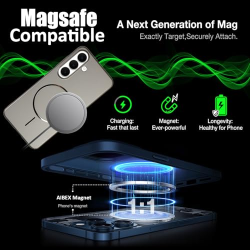 Image of AIBEX Ultra-Thin Mag-Saf Back Cover Case Compatible with Samsung S26| Slim Fit Scratch-Resistant Matte | Magnetic Wireless Charging | Microfibre Lining | Camera Protection (PC Material) - Titanium