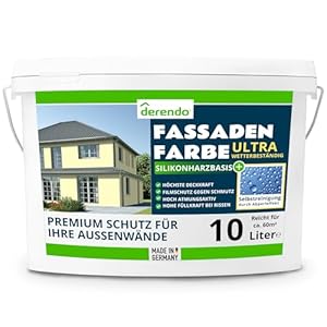 Derendo Silikonharz Fassadenfarbe Gelb 10L Ultra