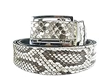 Pelgio Genuine Python Snake Skin Auto Locking Men's Belt 46' (Burmese Natural)